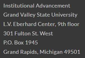 Grand Valley Development Address